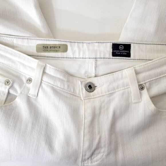 Adriano Goldschmied White Jeans The Stevie Slim Straight - Picture 2 of 5